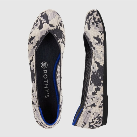 ROTHY’S The Flat Round Toe Flats in Gray Ash Camo Size 9 - Picture 1 of 10